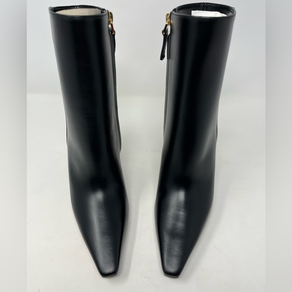 NIB Givenchy G Cube 85 Leather Ankle Boots Pointed Toe Black Gold Heel size 37.5 - Picture 6 of 8